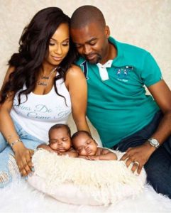 Ajibola & Husband Ayokunle Ajayi with their babies.