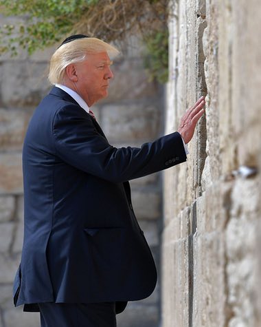 President Trump​ becomes the first sitting U.S. president to visit the Western Wall in Israel