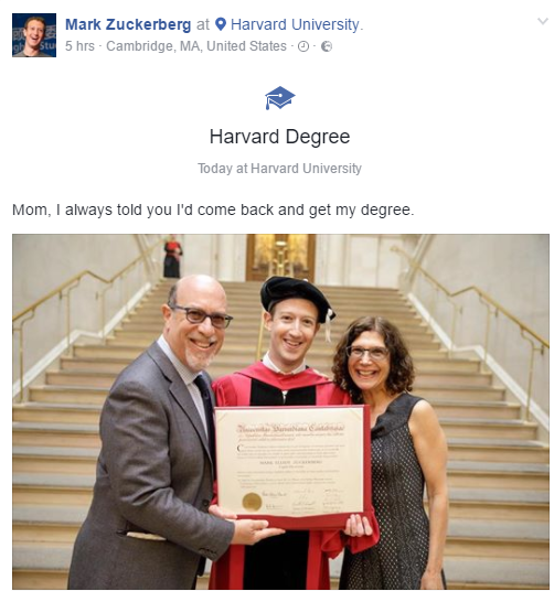 Mark Zuckerberg Give Inspiring Speech As He bags Honorary Degree From Harvard University