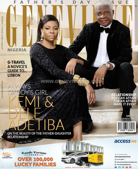 Kemi Adetiba and father, Dele cover Junes father’s day special edition of Genevieve Magazine