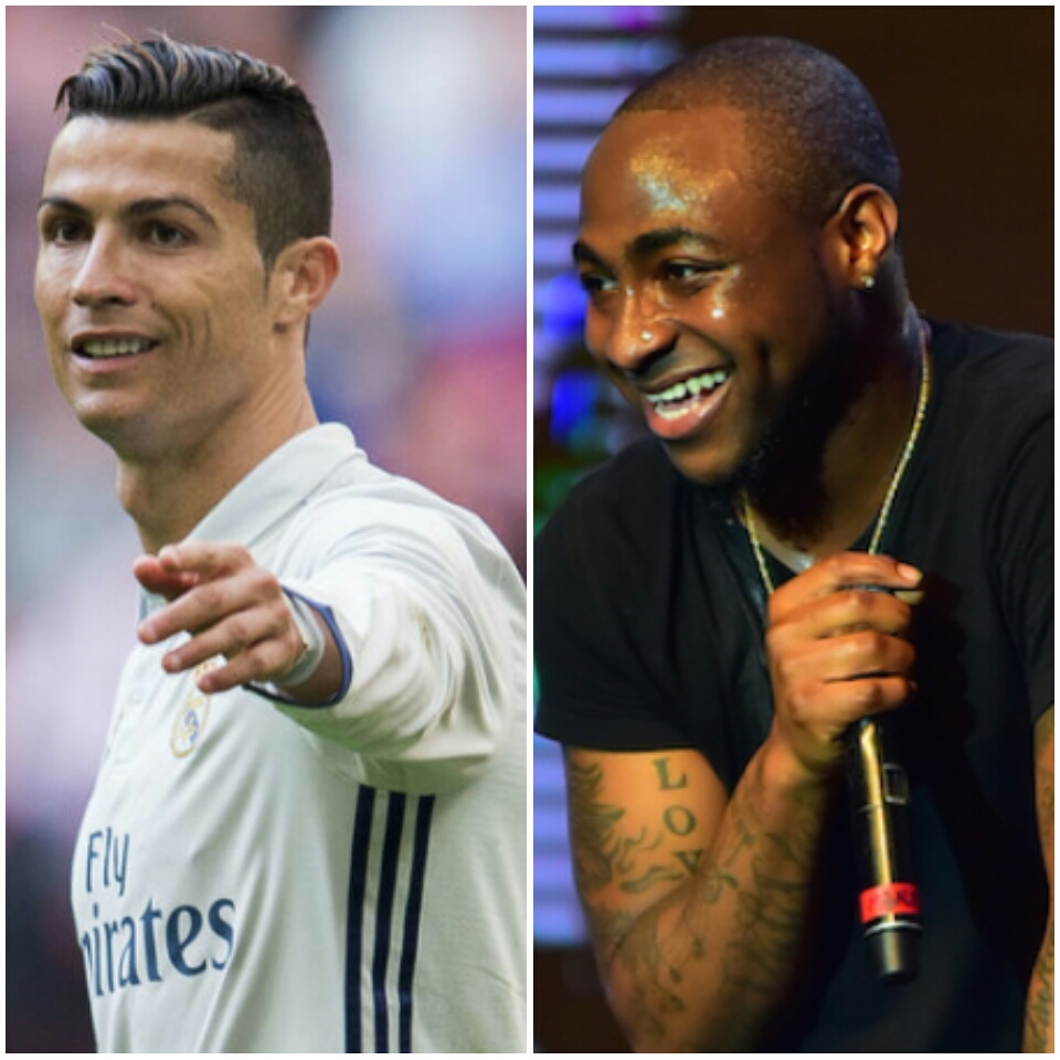 Davido Excited As Football Star Christiano Ronaldo Follows Him On Instagram