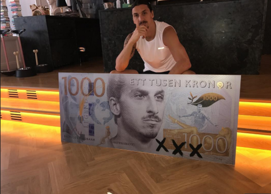 Football Star Zlatan Ibrahimovic Immortalized On Swedish Currency Note