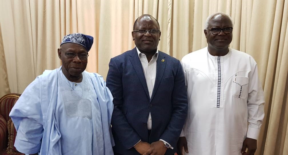 Picture of FirstBank MD/CEO's and former President Obasanjo courtesy visit to Sierra Leonean President HE Ernest Bai Koroma