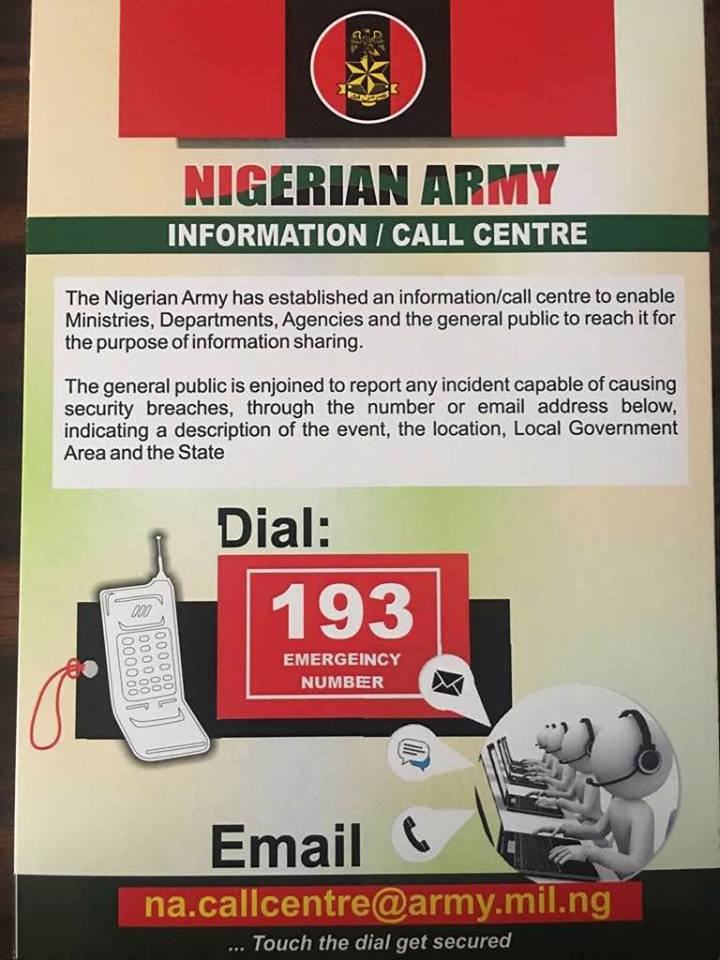 Nigerian Army Emergency Number