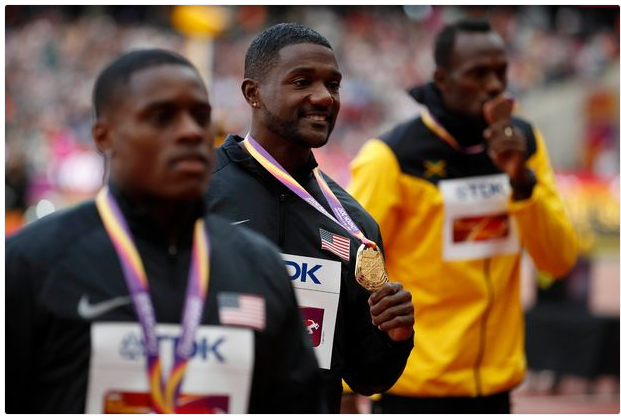 Justin Gatlin Booed While Collecting His Gold Medal After Beating Usain Bolt