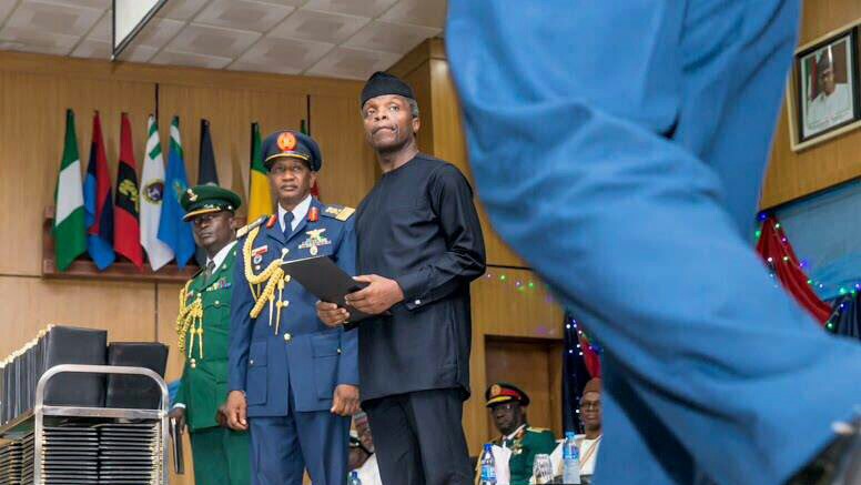 Nigeria’s acting President Yemi Osinbajo Challenges Nigeria’s Army To Be At The Cutting Edge Of Technology