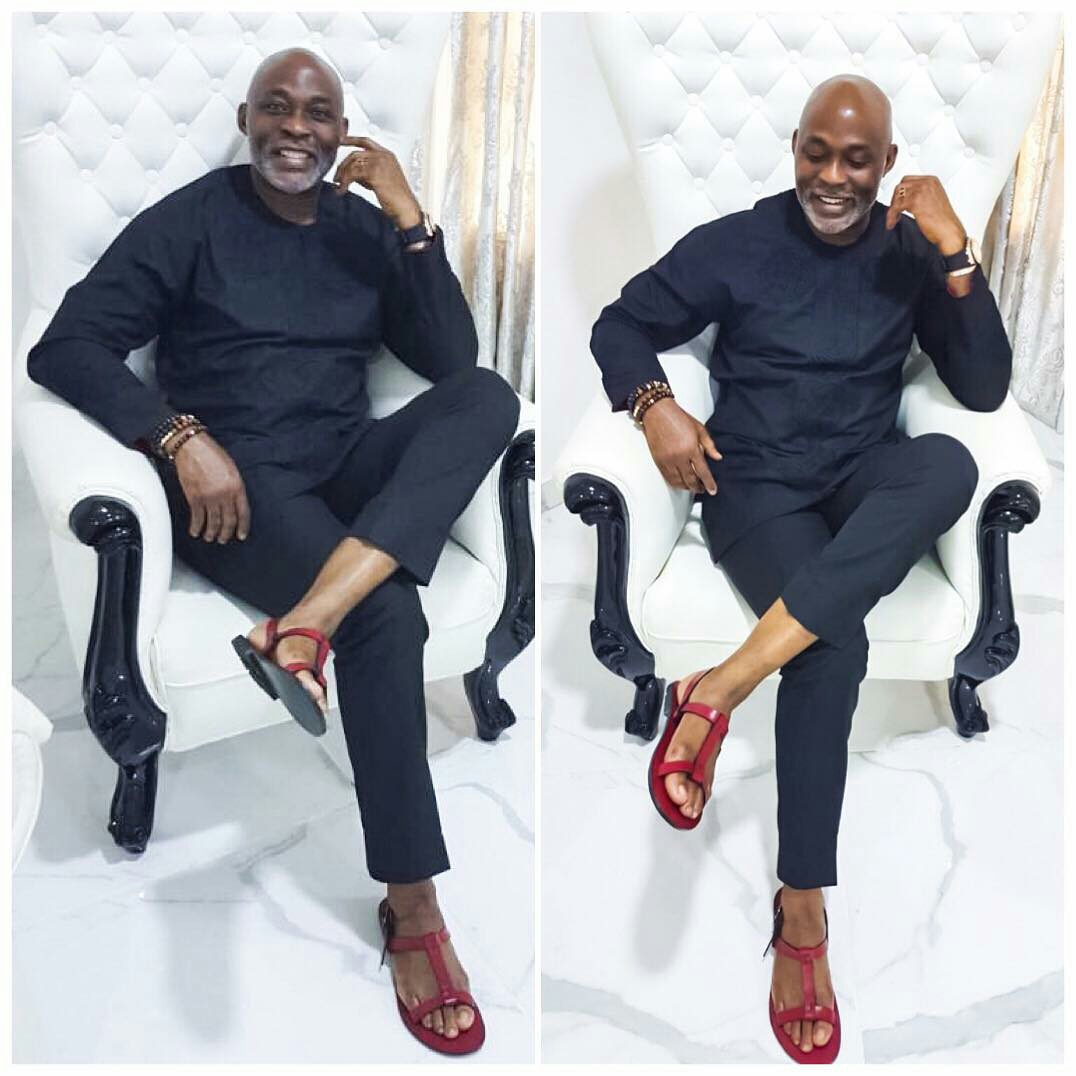 Nollywood Actor Mofe Damijo RMD Rock Made in Nigeria Wears in this Adorable Photo.