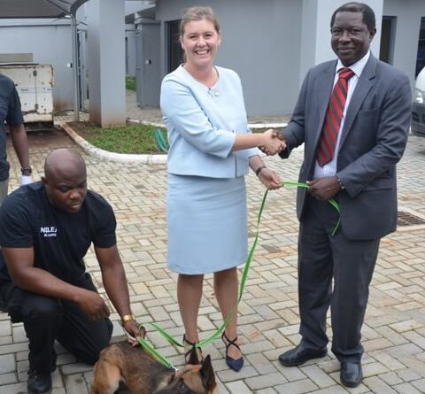 German Deputy Consul General, Alexandra Herr donates 6 sniffer dogs and a bus to NDLEA