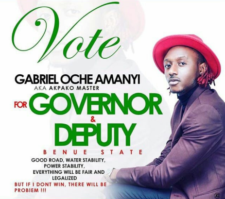 Terry G declares his intention to contest for Benue State governorship election