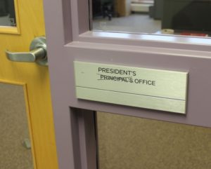 title on office door