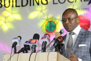 Dr. Ibe Kachikwu - the Minister of State for Petroleum Resources, giving his opening remarks on Day One (Oil and Gas)