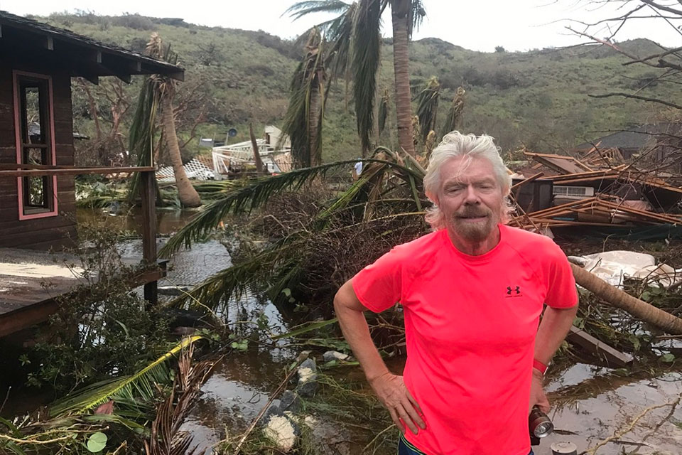 Billionaire Richard Branson’s Caribbean Island Destroyed by Hurricane Irma