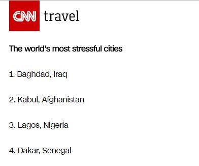 most stressful cities in the World