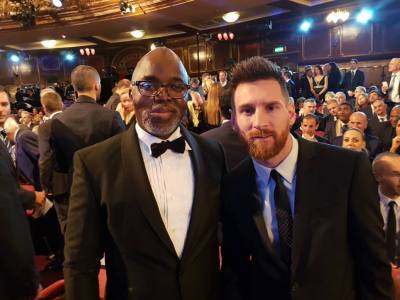 NFF President Amaju Pinnick Spotted With Lionel Messi At FIFA Ceremony