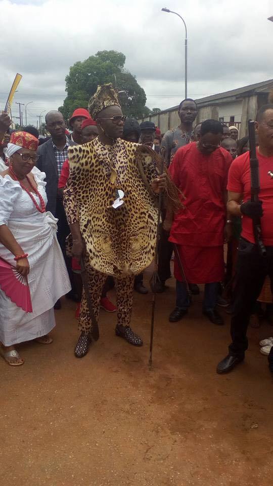 Ibe Kachikwu Wears Leopard Skin Attire For Cultural Display At a Festival