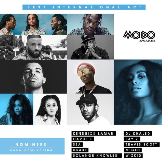 Wizkid Nominated For “Best International Act” Alongside Jay Z, Drake, Kendrick Lamar at MOBO Award