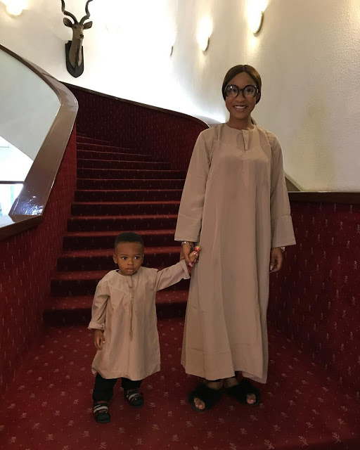 Tonto Dikeh And Son, King Andre Step Out In Matching Outfit