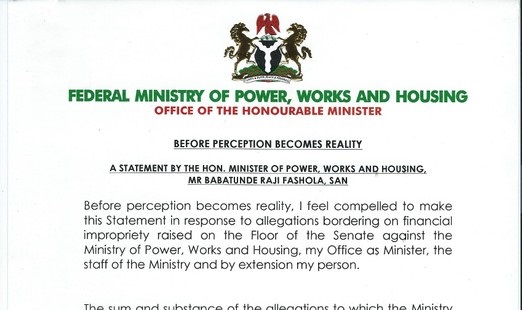 Minister Of Power, Works And Housing, Raji Fashola