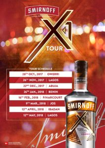 Smirnoff X1 Tour: Smirnoff X1 Promises Back To Back Nationwide Party Experiences - Stops Include Owerri, Lagos, Abuja, Benin, Port Harcourt, Jos, Ibadan.