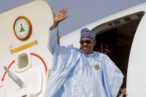 President Buhari Arrives Maiduguri En-Rout Yobe