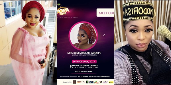 POPA Awards Unveil Yoruba Actress Kemi Afolabi As The Host For 2018 Edition