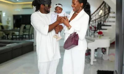 Peter Okoye and wife Ifeoma dedicate baby girl at church | fab.ng